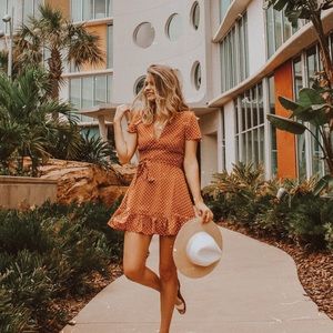 Orange polka dot dress
